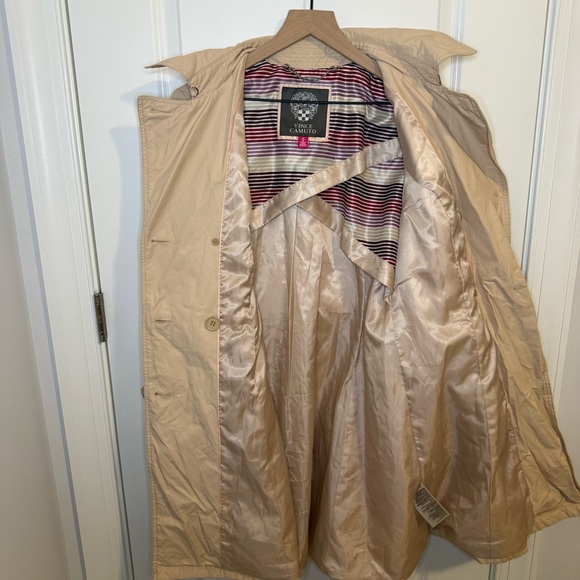 Vince Camuto Womens Beige Tan Double Breast Trench Coat Size Medium Warm - Picture 9 of 10